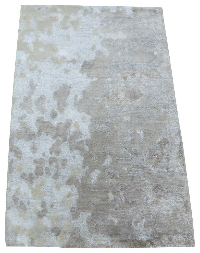 2x3 Handmade Beige Brown Modern Abstract Oriental Rug