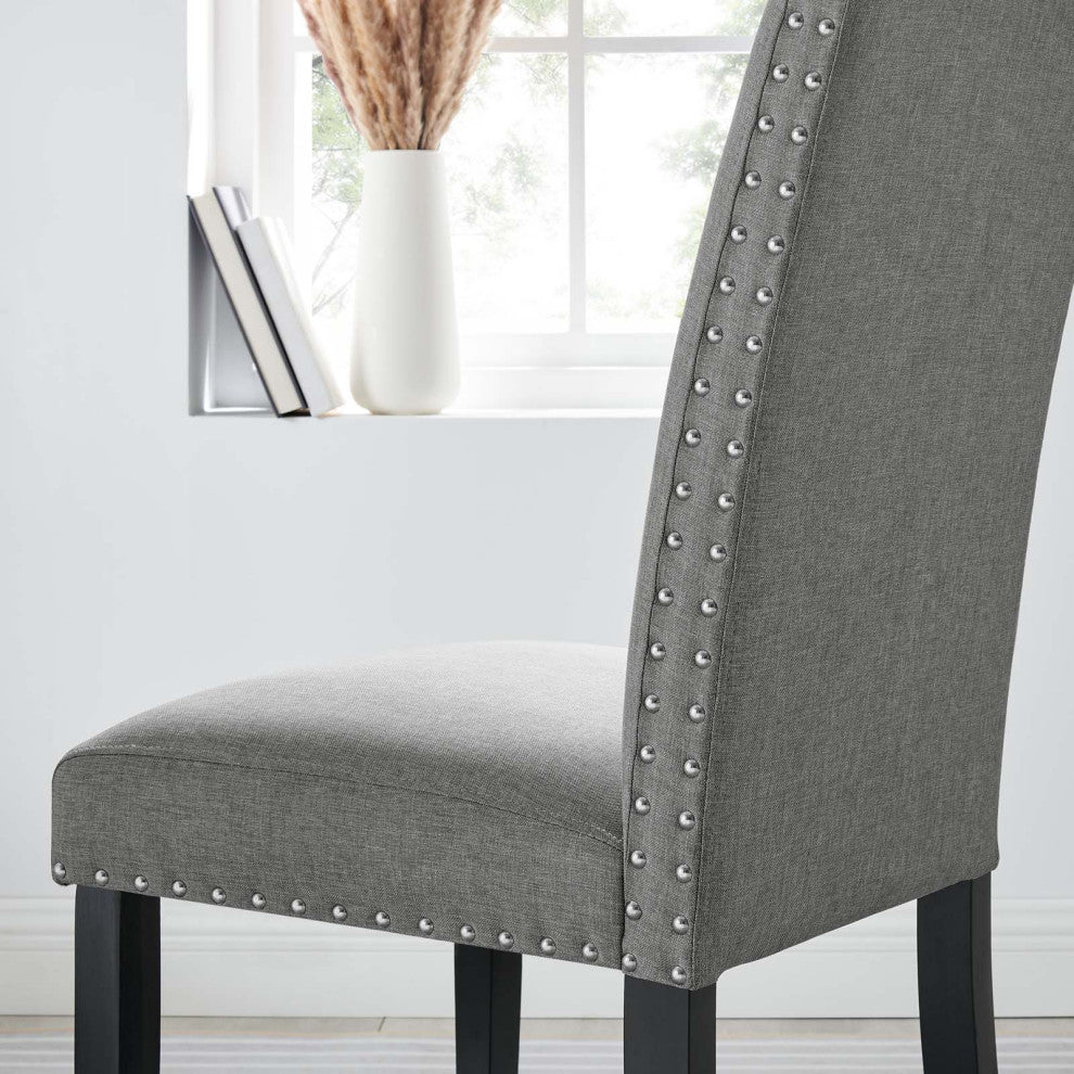 Parcel Dining Upholstered Side Chair, Light Gray
