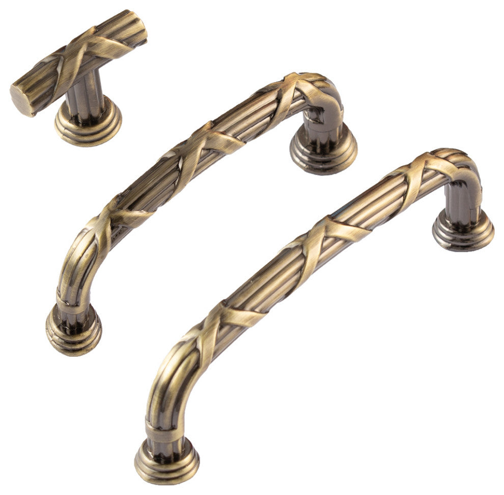 Utopia Alley Cabinet Knob, Antique Brass, 5.0", 1 Pack