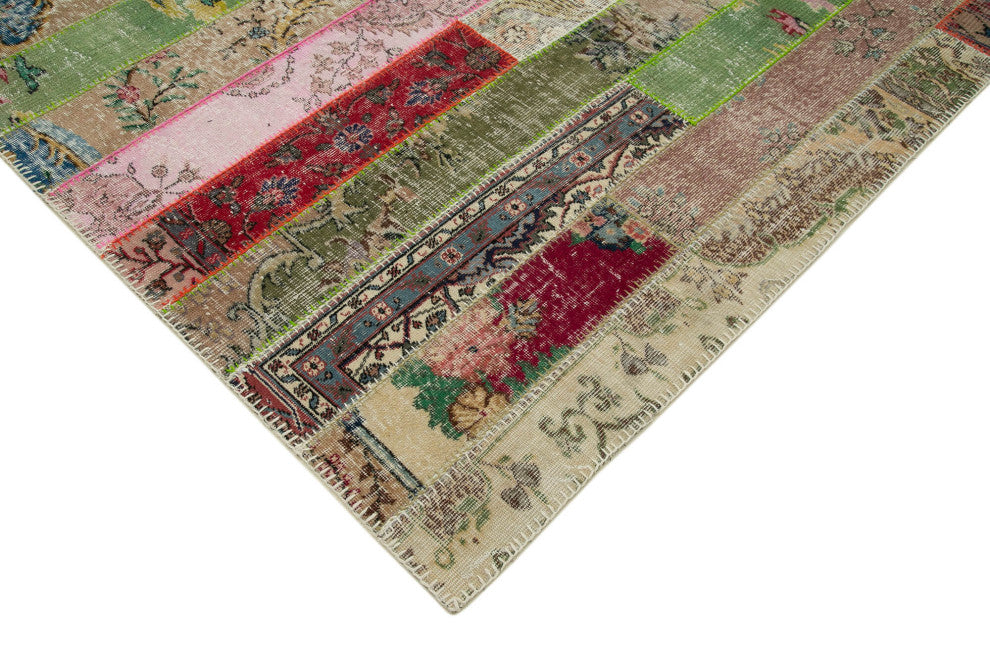 Rug N Carpet - Handwoven Oriental 6' 7" x 10' 0" Vintage Patchwork Area Rug