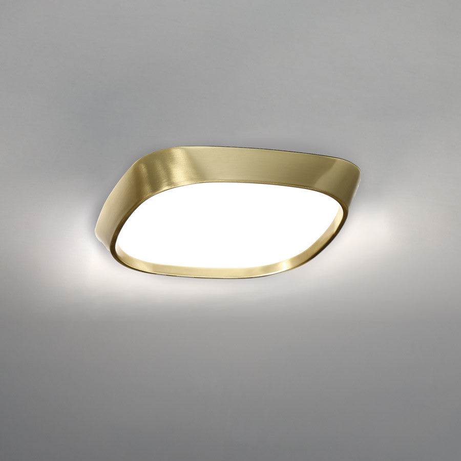 Issa 10" LED Flush Mount 3000K, Brushed Brass