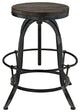 Industrial Modern Dining Bar Stools, Black Metal, Set of 2