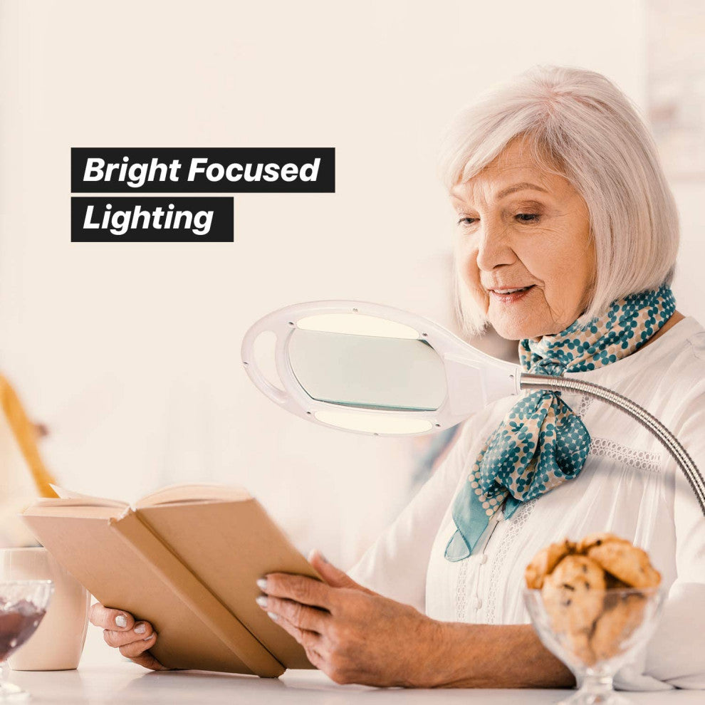 LightView Pro LED Magnifying Floor Lamp, Daylight Bright, Magnifier, 3 Diopter