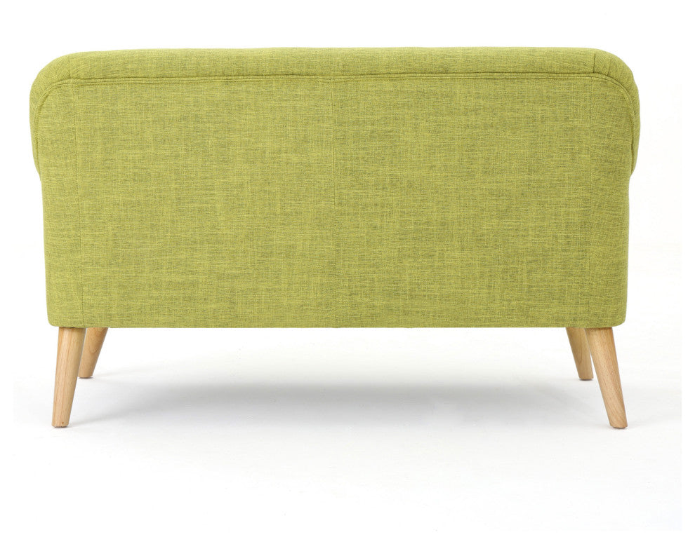 GDF Studio Mia Mid Century Modern Fabric Loveseat, Muted Green