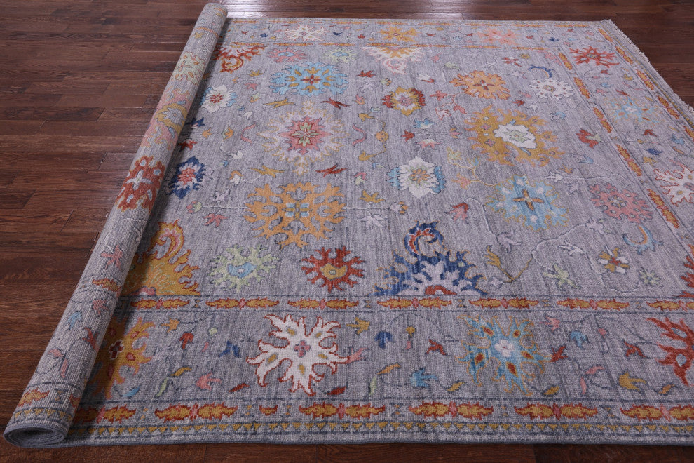 9' 3" X 12' 2" Hand Knotted Turkish Oushak Wool Rug - Q13391