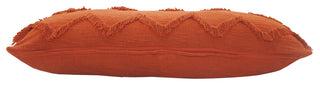 Solid Cinnamon Chevron Shag Throw Pillow, 14" X 36"