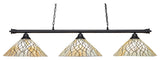 Oxford 3-Light Bar, Matte Black/Sandhill Art