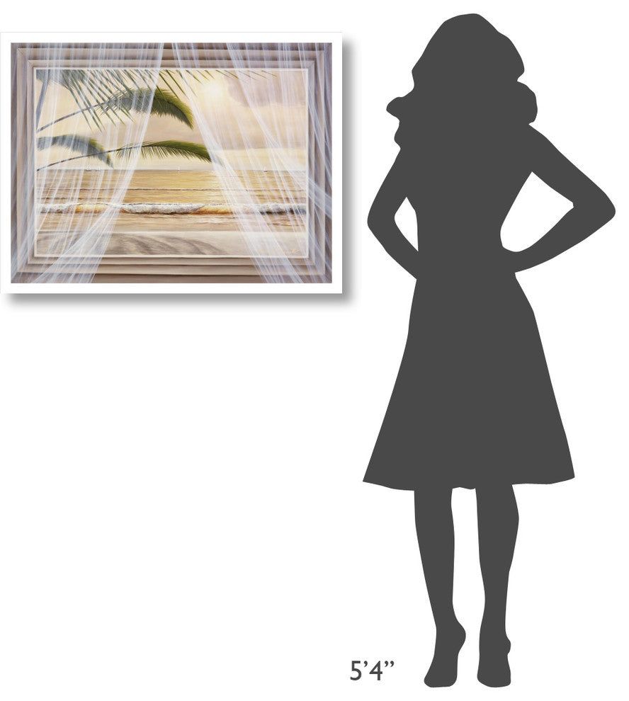 "Framed Surf & Palm View" Digital Paper Print by Diane Romanello, 34"x26"
