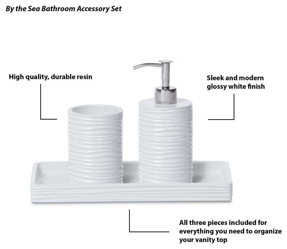 By the Sea 3-Piece Bathroom Accessory Set
