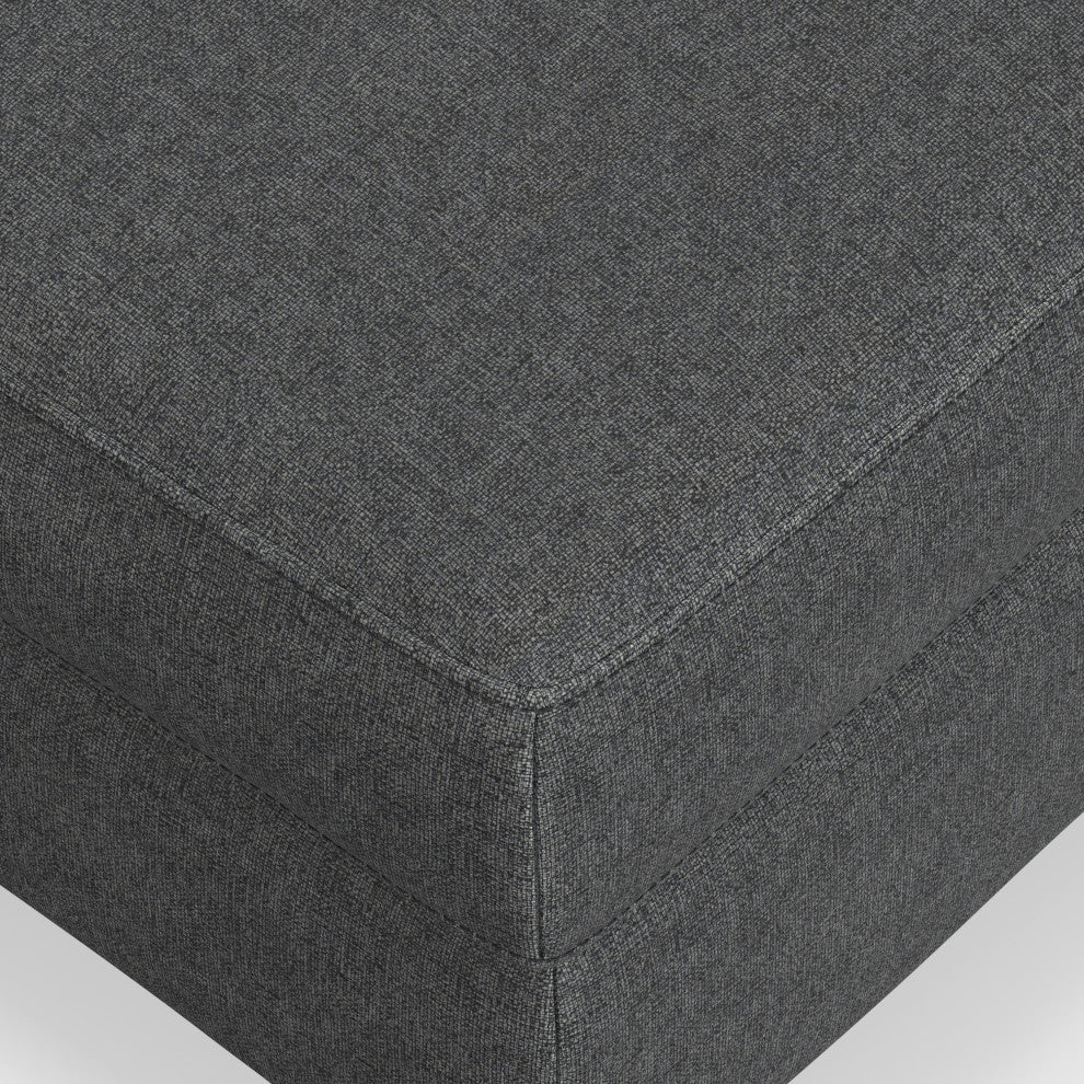 Ava Ottoman in Tightly Woven Performance Fabric , Assembled