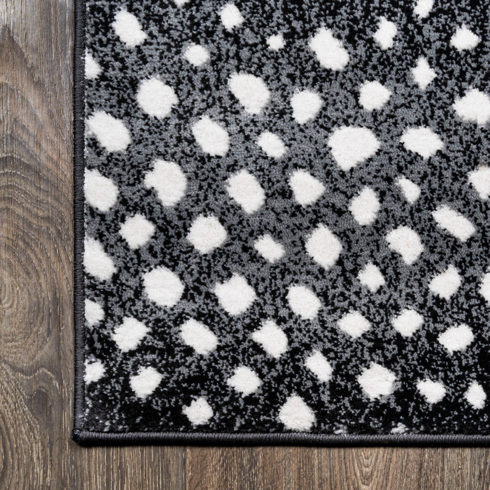 Antelope Modern Animal Black/Cream 2 ft. x 10 ft. Runner Rug
