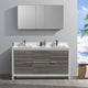 Allier Rio 60" Ash Gray Double Sink Vanity Set, Cabinet, Faucet, FFT1030BN