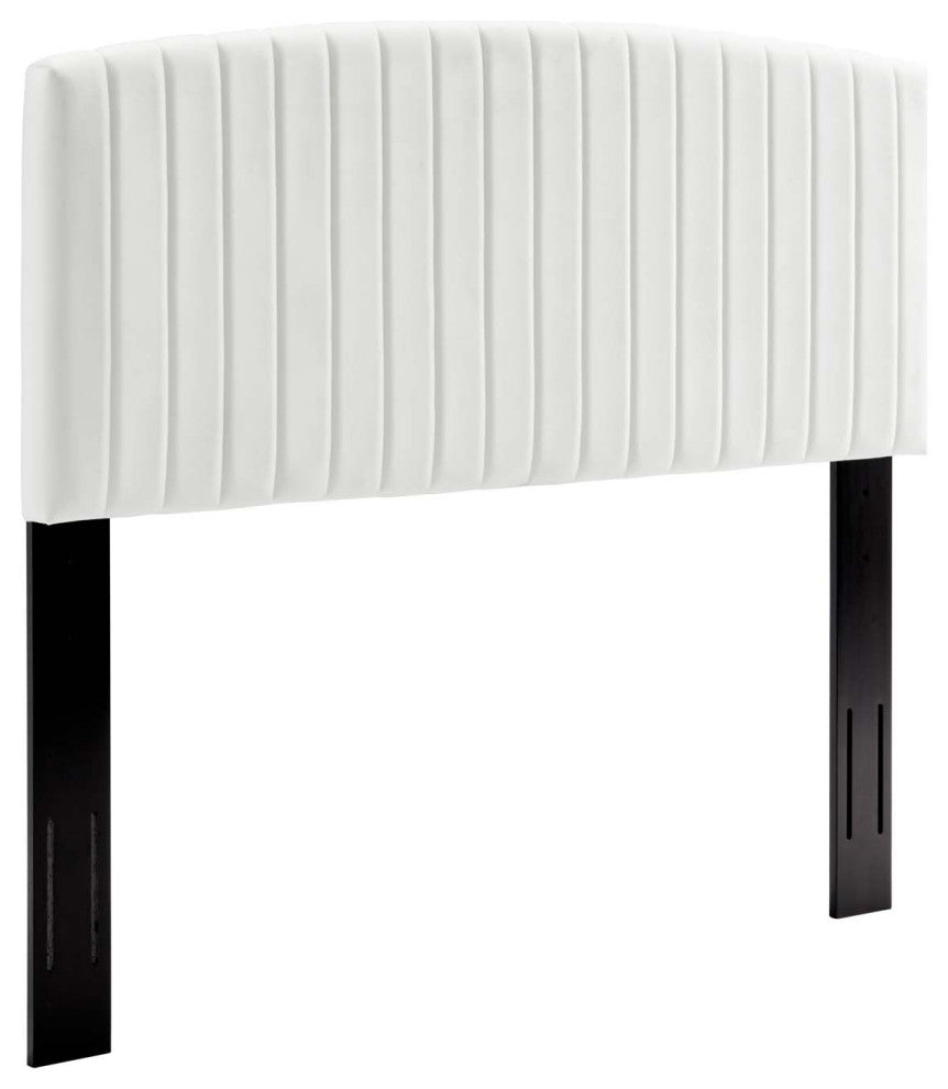 Rebecca Performance Velvet Twin Headboard - White