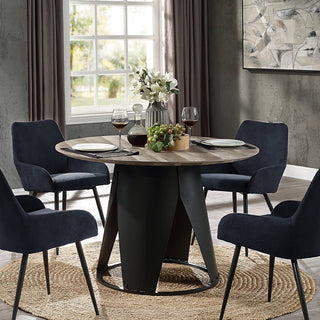 Zudora Dining Table, Antique Oak and Black Finish