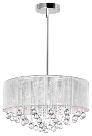 Water Drop 9 Light Drum Shade Chandelier With Chrome Finish