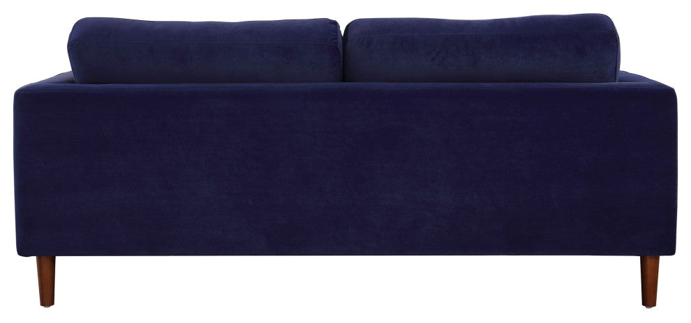 Frederick Modern Contemporary Velvet Loveseat, Blue