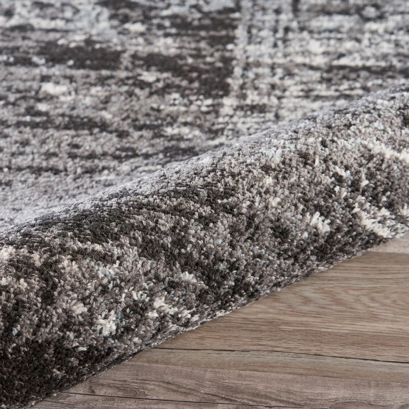 5" x 7" Black Distressed Abstract Area Rug