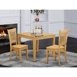 3-Piece Small Kitchen Table Set, Table and 2 Dining Chairs Without Cushion