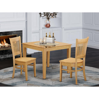 3-Piece Small Kitchen Table Set, Table and 2 Dining Chairs Without Cushion