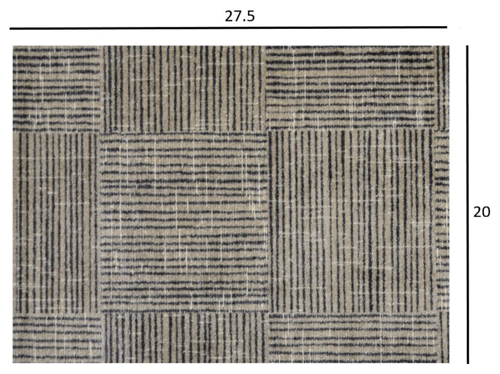 2' x 3' Modern Geo Lines, Squares Washable Floor Mat