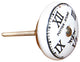 Knob-It Vintage Handpainted Ceramic Knobs, Set of 12, White/Black/Gold