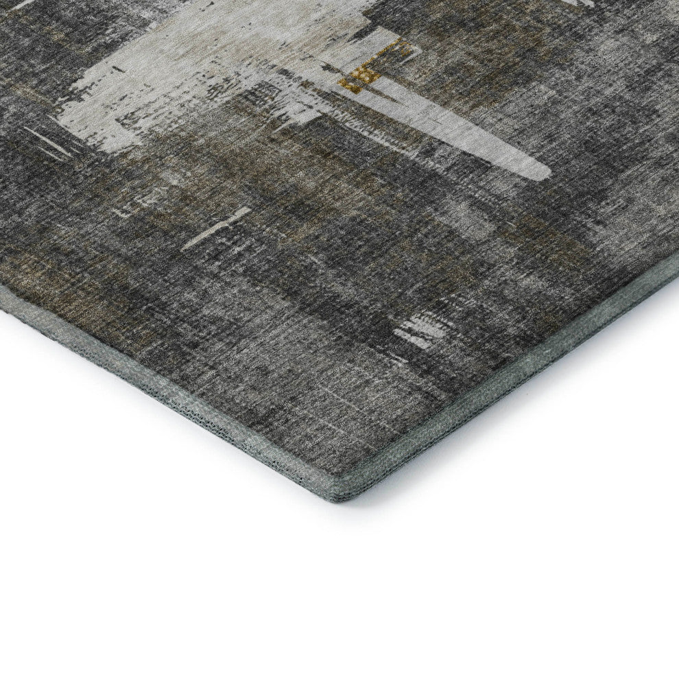 Premium Machine Washable Mayfield AMF624 Gray 8'' x 8'' Round Rug