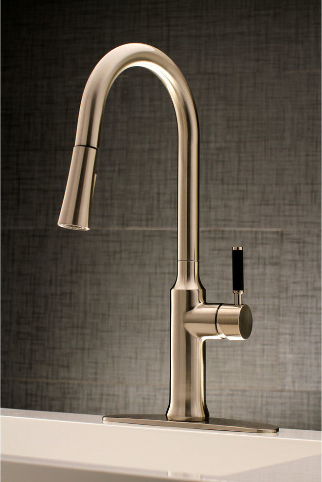 Gourmetier Single-Handle Pull-Down Kitchen Faucet, Brushed Nickel