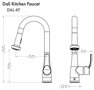 ZLINE Dali Kitchen Faucet in Matte Black (DAL-KF-MB)