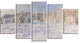 Wood Winter Glade, Landscape Canvas Art Print, 60"x32", 5 Panels