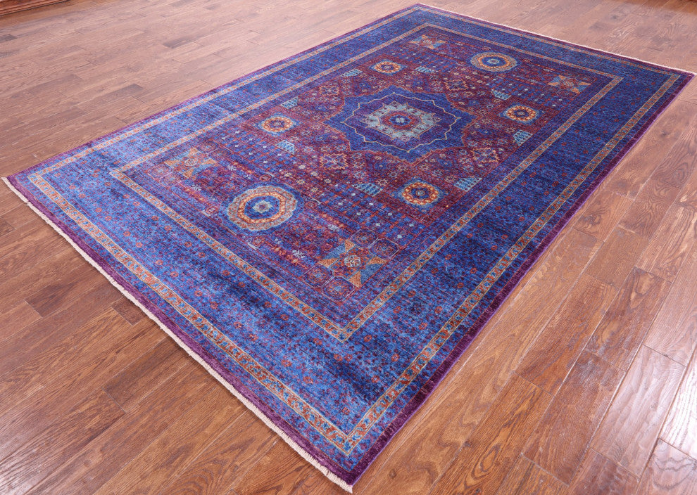Mamluk Geometric Hand-Knotted Wool Rug 6' 6" X 10' 1" - Q12236