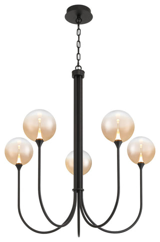 Iissa 5L 34" Black Amber Chandelier