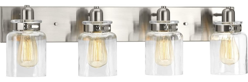 Progress Lighting Calhoun 4-Light Bath and Vanity, Brushed Nickel