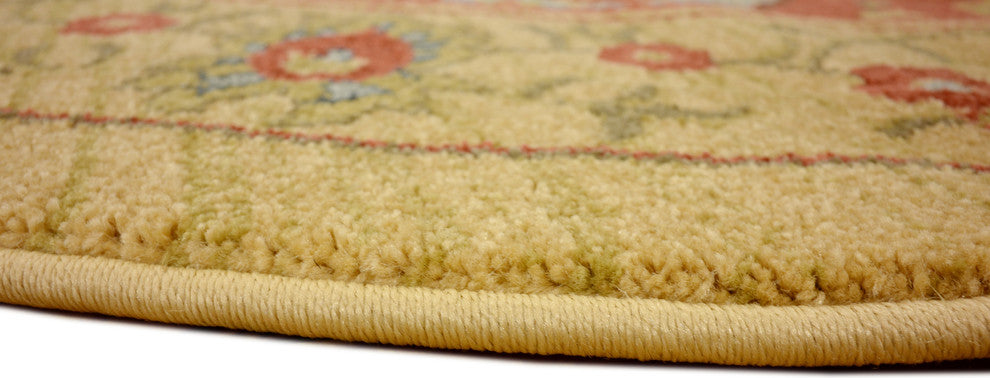 Unique Loom Tan Edinburgh Tulip 6'x6' Round Rug