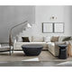 Josi 36" Coffee Table Hammered Design Matte Black Aluminum Frame
