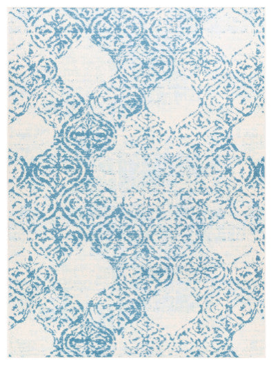 Surya Ustad UST-2300 7'10"x10'2" Rug, Bright Blue/Pale Blue/Cream