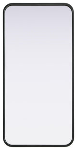 Home Living Contour Metal Rectangle Mirror 18x36, Black