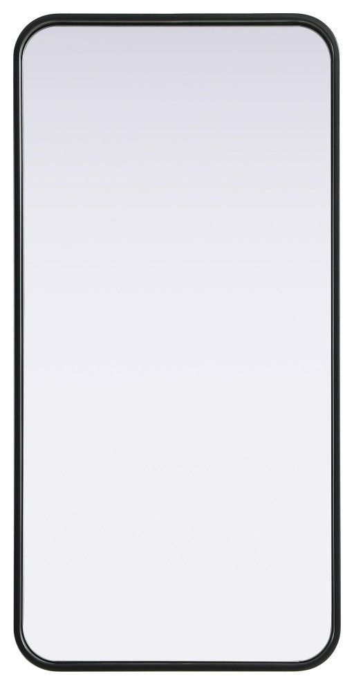 Home Living Contour Metal Rectangle Mirror 18x36, Black