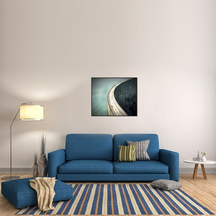 "The Dam" Framed Canvas Giclee by Anna Cseresnjes, 37x31"
