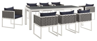 Stance 9 Piece Outdoor Patio Aluminum Dining Set