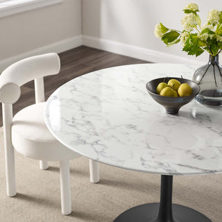 Lippa 47" Round Artificial Marble Dining Table