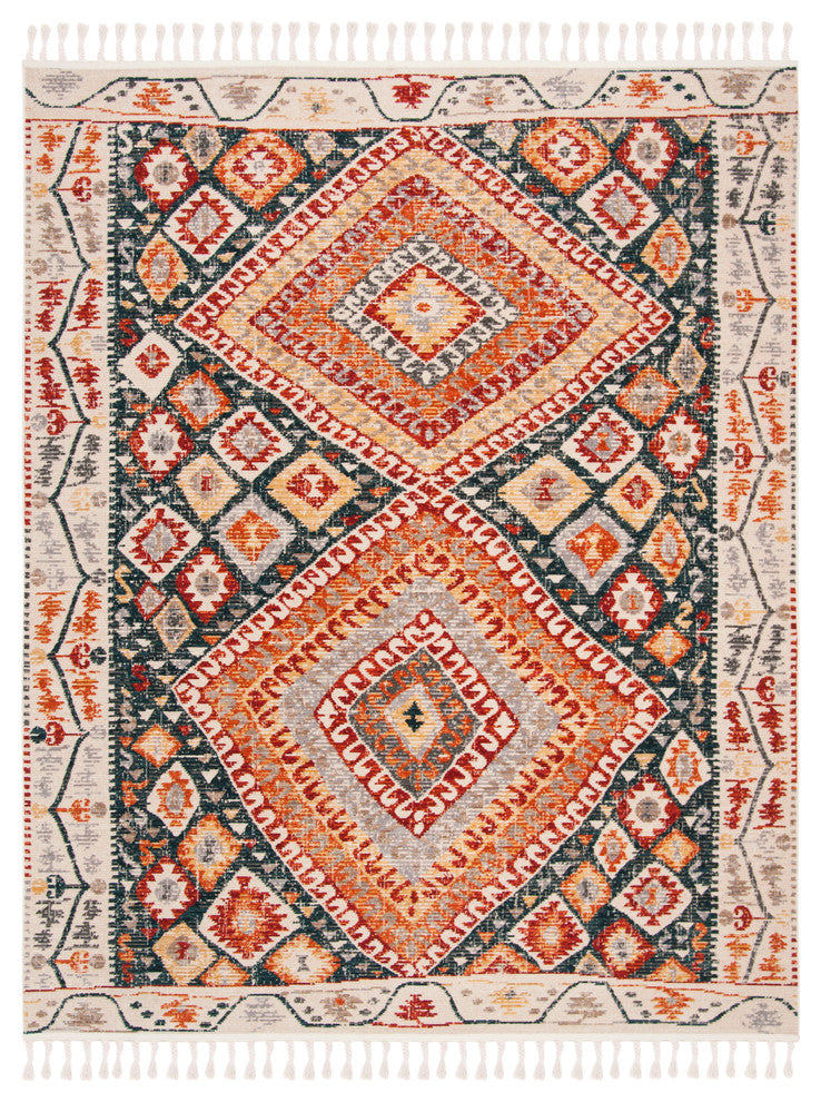Safavieh Farmhouse Collection FMH816 Rug, Ivory/Navy, 8'x10'