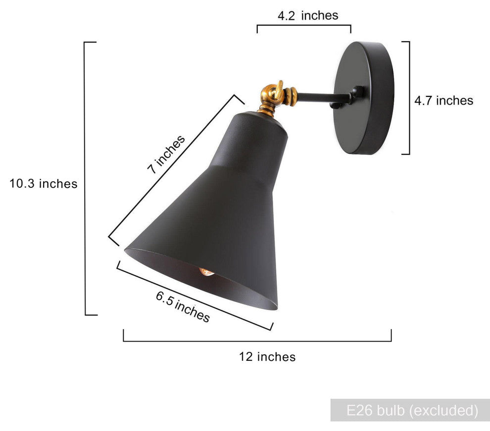 LNC Black Industrial Adjustable Wall Sconce