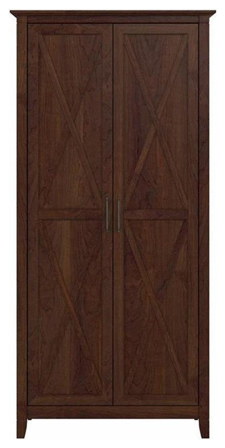 Pemberly Row Tall Storage Cabinet with Doors in Bing Cherry - Engineered Wood