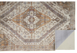 Weave & Wander Prescott Transitional Medallion, Ivory/Orange/Brown, 4'x6'