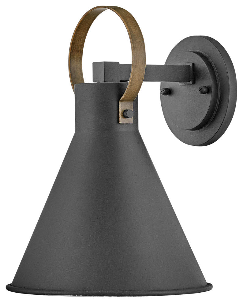 Hinkley Winnie Small Wall Mount Lantern, Museum Black