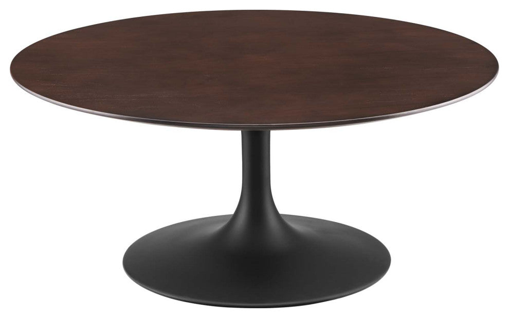 Lippa 36" Wood Coffee Table, Black Cherry Walnut