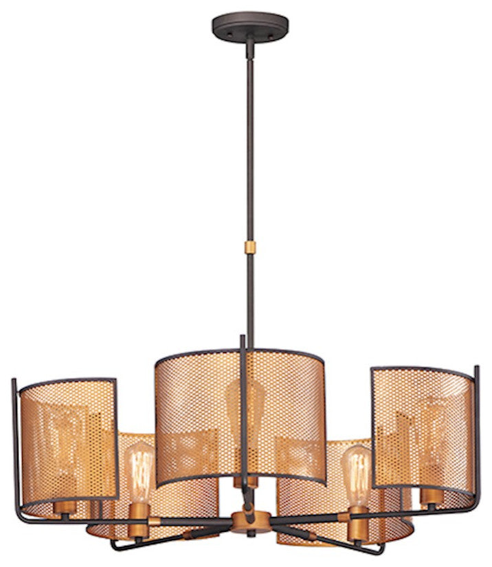 Maxim Lighting Caspian 5-Light Chandelier in Oil Rubbed Bronze/Antique Brass