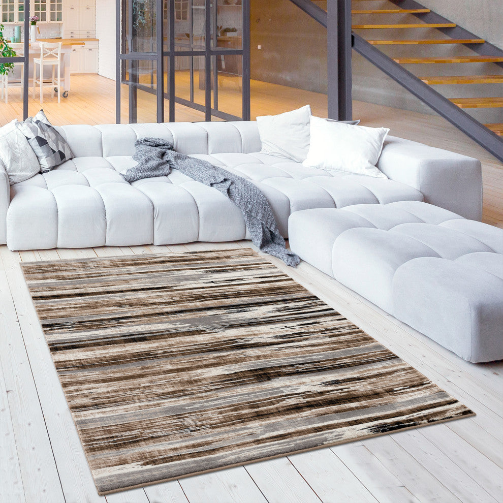 Rug Branch Modern Abstract Camo Brown Beige Indoor Area Rug - 8''x10''