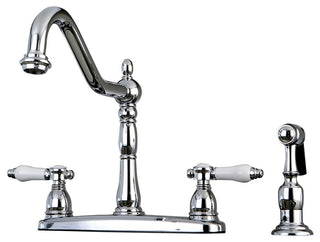 Kingston Brass Centerset Kitchen Faucet, Polished Chrome