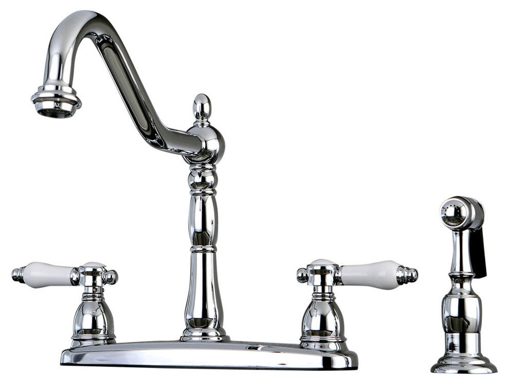 Kingston Brass Centerset Kitchen Faucet, Polished Chrome